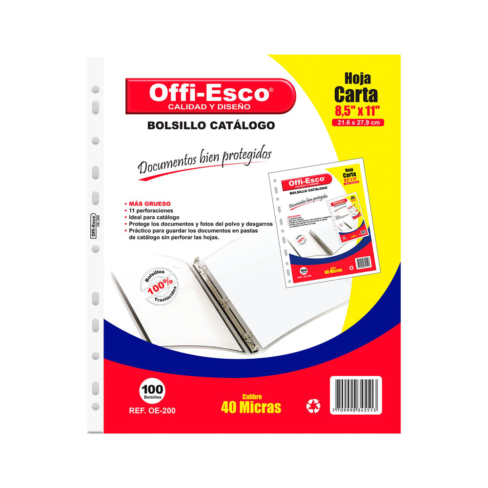 Bolsillo Catálogo 40 Micras - Offiesco x Unidad