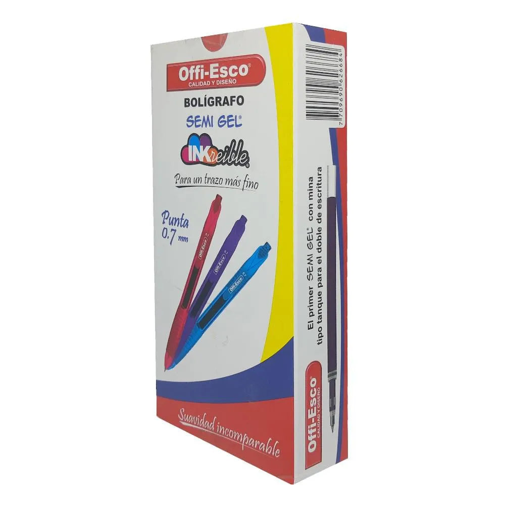 Bolígrafo Retráctil Semi Gel Offi-Esco OE-051 (0.7 mm)
