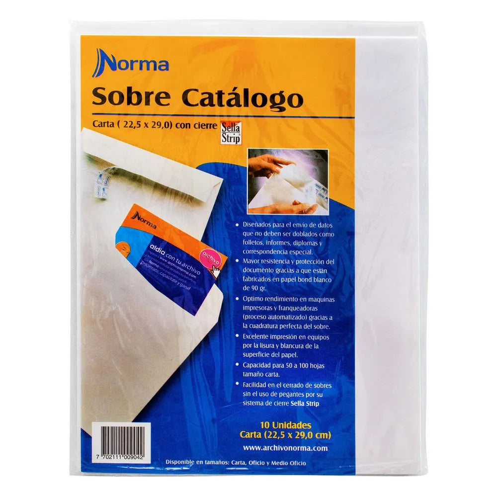 Sobre Catálogo Blanco Carta Norma x Unidad - Con Autoadhesivo Sellatrip
