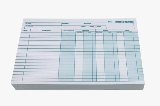 Tarjeta Kardex de Control de Inventario