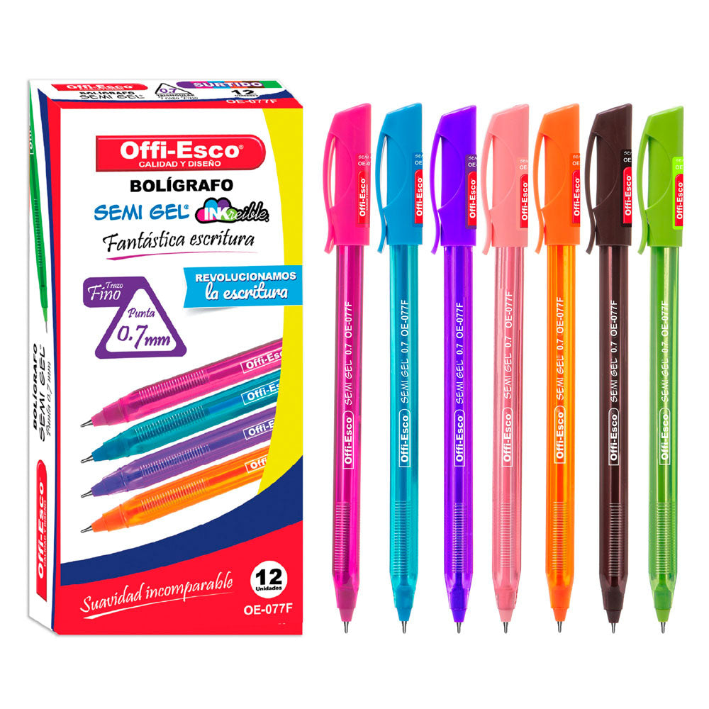 Bolígrafo Semi-Gel 0.7 mm OE-077F – Offi-Esco