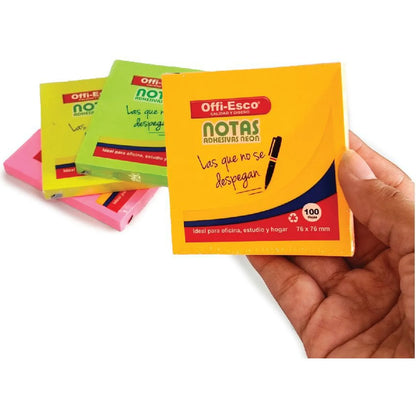 Notas Adhesivas Offi-Esco OE-360 Neón - PQ x 100 hojas