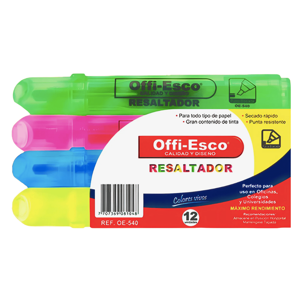 Resaltador Neon Offi-Esco OE-540 x Unidad